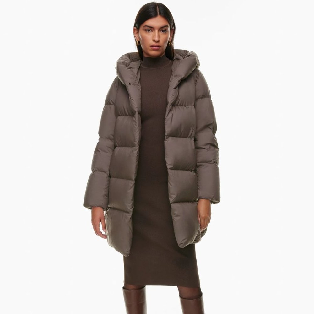 Aritzia Babaton The Duvet Puffer - size XS - Mocha Brown